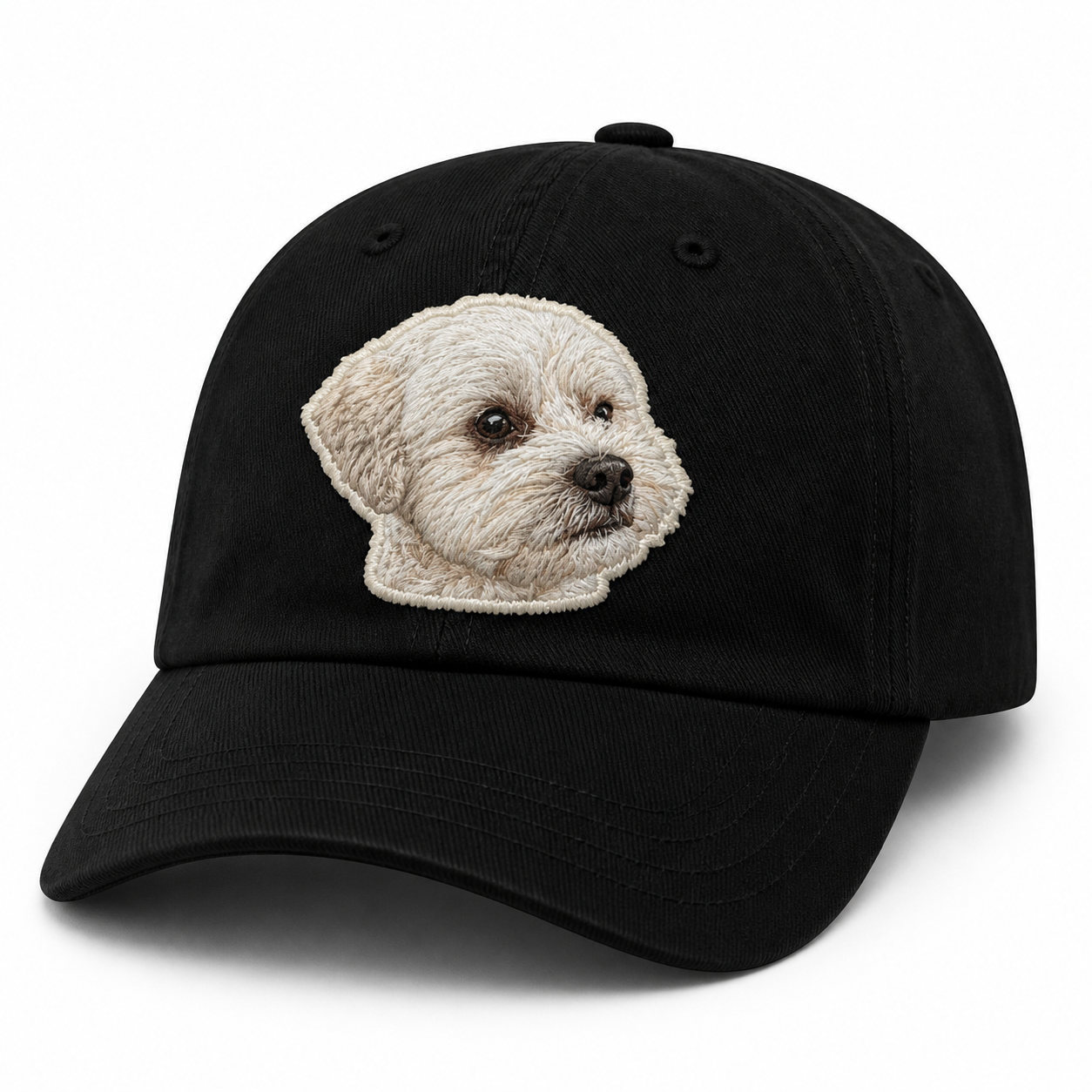 Schwarze Cap mit Bobbys Gesicht als Patch
